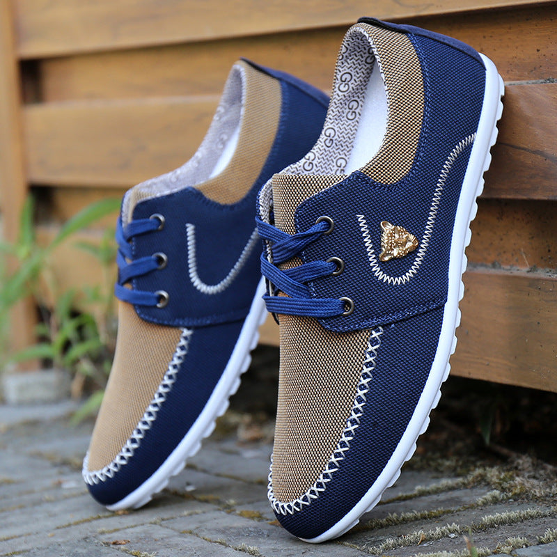Old Beijing cloth shoes men's canvas shoes summer casual peas shoes men's trendy shoes Korean version all-match soft-soled driving shoes