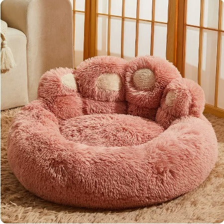 Cross-border winter dog kennel and cat kennel plush warm plush thickened creative panda paw cat and dog universal pet kennel manufacturer