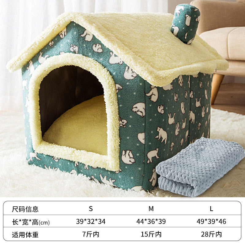Double roof detachable and washable dog house four seasons universal cat bed autumn and winter tent dog bed pet bed cat house dog house dog house