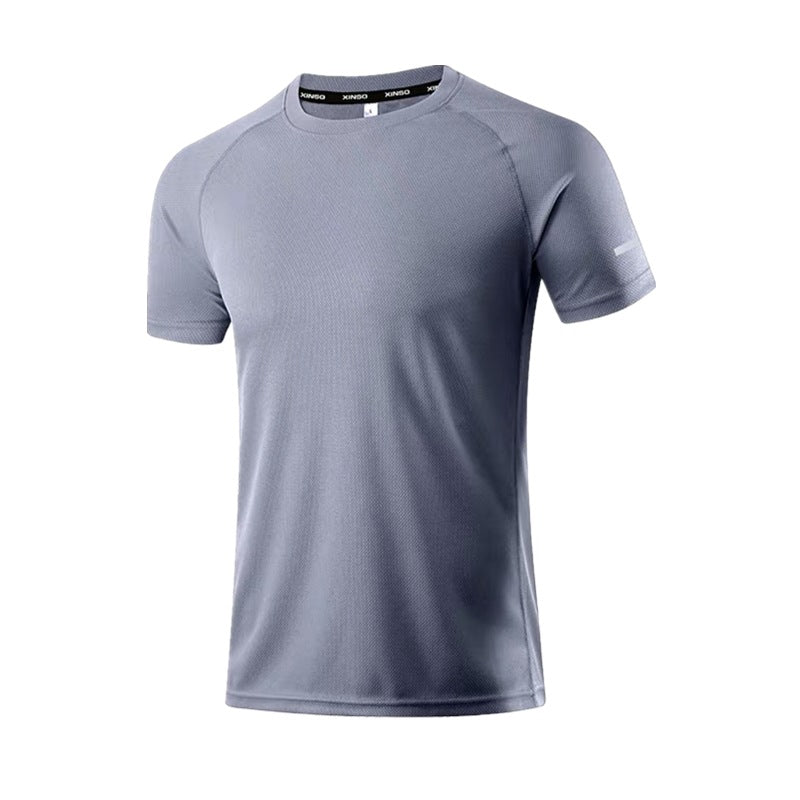 Men's Workout Shirts Lightweight Quick Dry T-Shirts Fishing Hiking Solid Color Mesh Breathable Loose Plus Size Melman Shirt