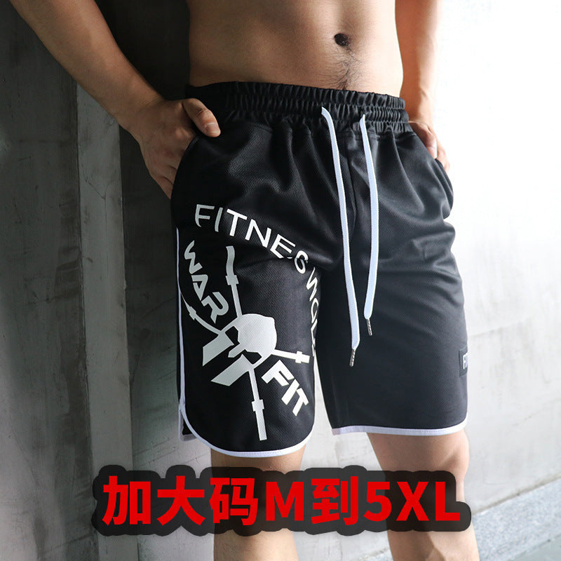 Summer men's shorts tide brand loose large size mesh straight five-point pants men's quick-drying breathable running sports pants