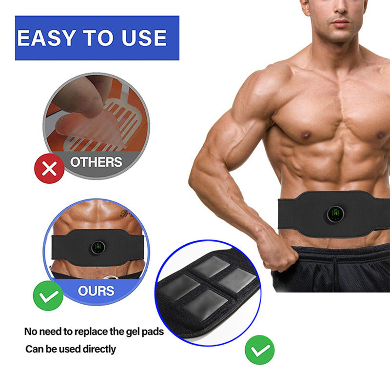 (Cross-border new model) EMS abdominal muscle sticker lazy abdominal fitness massage belt without hydrogel can be washed