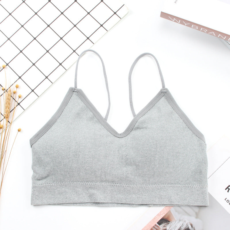 New seamless anti-glare tube top with chest pad threaded camisole beauty back wrap chest one piece bra underwear women