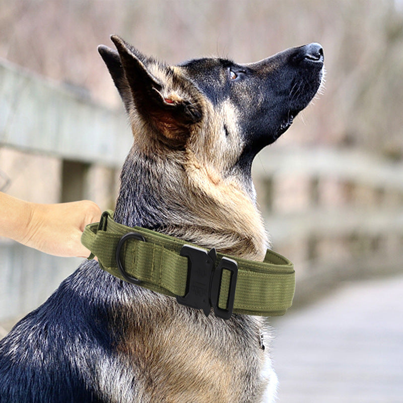 Amazon Explosive Tactical Collar Leash Pet Collar Nylon Medium and Large Dog Army Dog Training Dog Collar