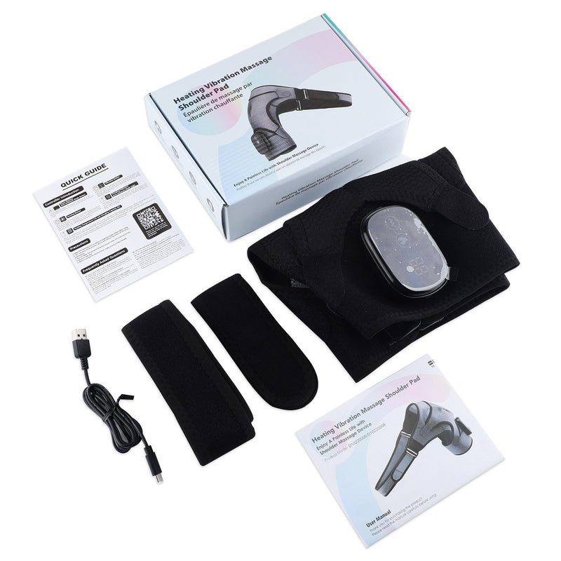 Cross-border new product electric massage shoulder pads 3-speed adjustable controller shoulder pads USB charging sports warm protective gear