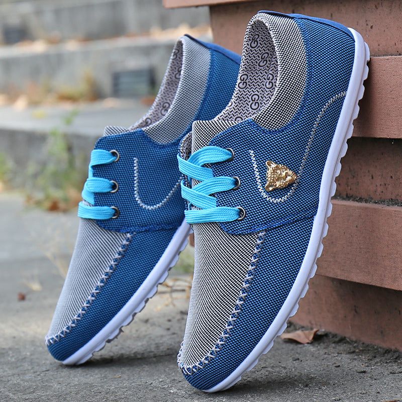 Old Beijing cloth shoes men's canvas shoes summer casual peas shoes men's trendy shoes Korean version all-match soft-soled driving shoes
