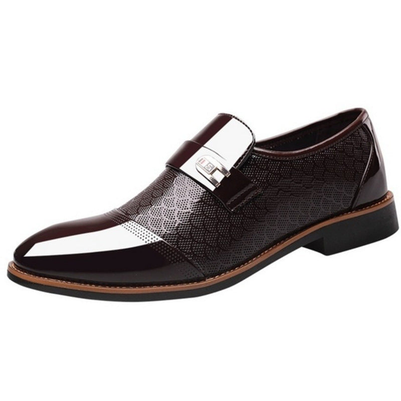 Orfu Footwear 3393 Men's Embossed Leather Shoes Overfoot Men's Casual Leather Shoes Men