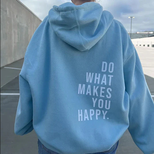 European and American all-match Christmas theme sweatshirt with full print floral Christmas elements and letter hooded sweatshirt with casual style