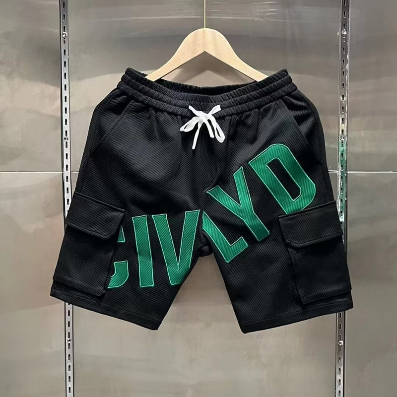 Youth Popular Shorts Casual Pants Trendy Fashion Brand Printed Summer Loose Sports Pants Straight Men