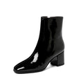 2021 autumn and winter new retro short boots women's Korean version round toe middle heel side zipper net red skinny boots fashion boots
