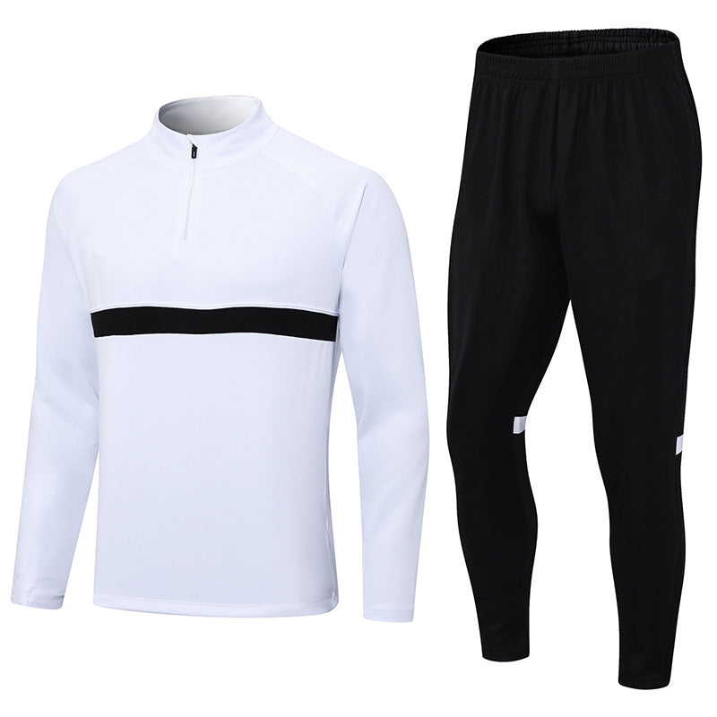 Half zipper long sleeve trousers suit training suit club basic football uniform jersey long zipper logo foreign trade