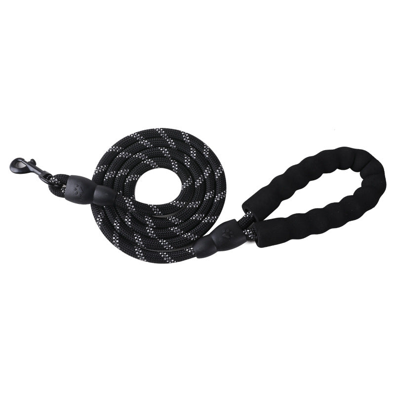 Cross-border pet leash anti-explosion punching dog leash reflective round rope dog chain leash dog leash not tight hand leash