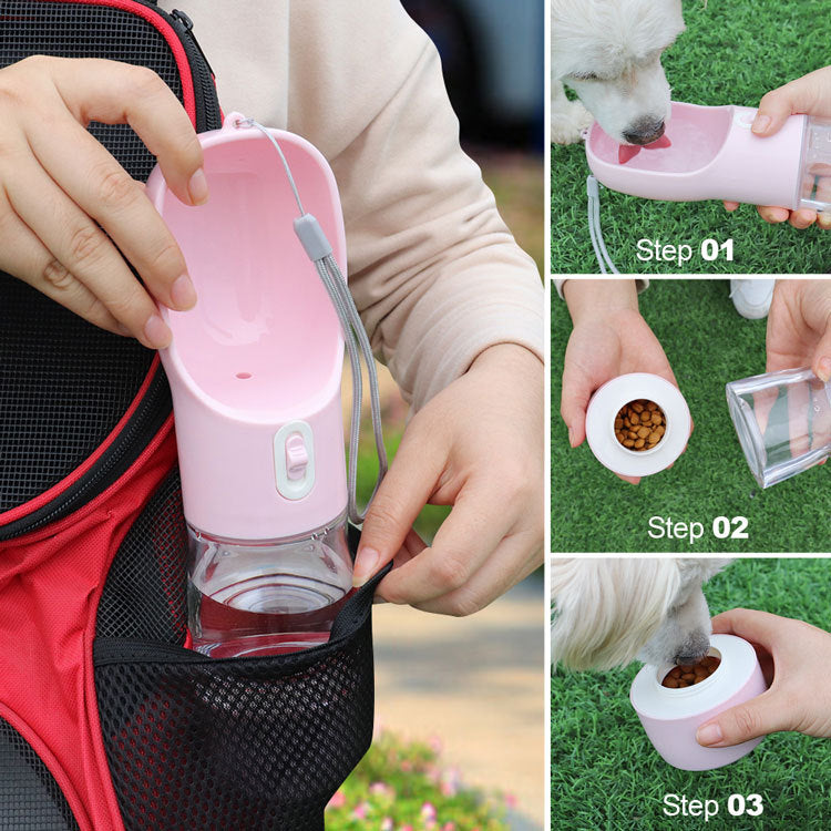 Go out portable pet cat and dog dual-use water food cup accompanying drinking water device feeding dual-use one