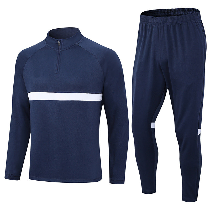 Half zipper long sleeve trousers suit training suit club basic football uniform jersey long zipper logo foreign trade