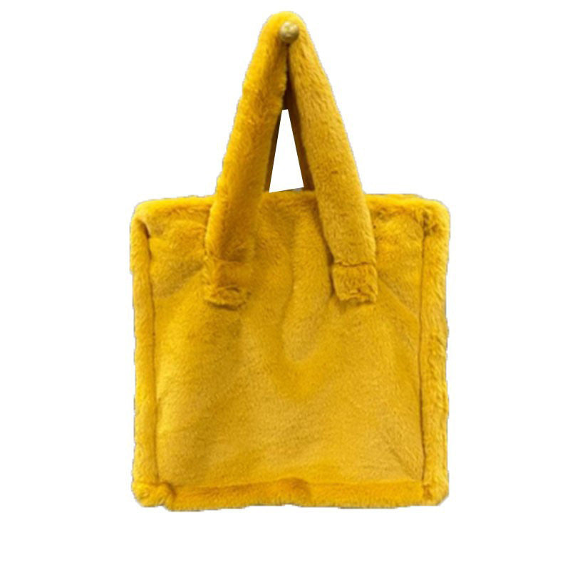 2021 winter bag new fashion hand-carrying plush bag casual one-shoulder hand-held oblique cross armpit hairy women's bag