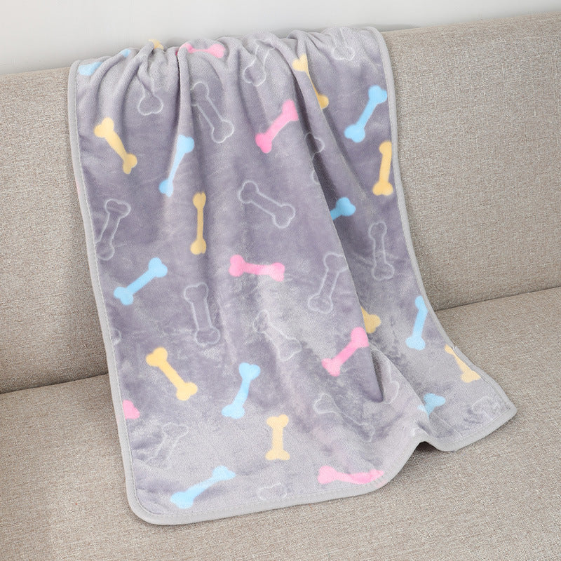 Wholesale pet blanket four seasons universal blanket warm flannel paw print blanket cat dog blanket dog seat cushion