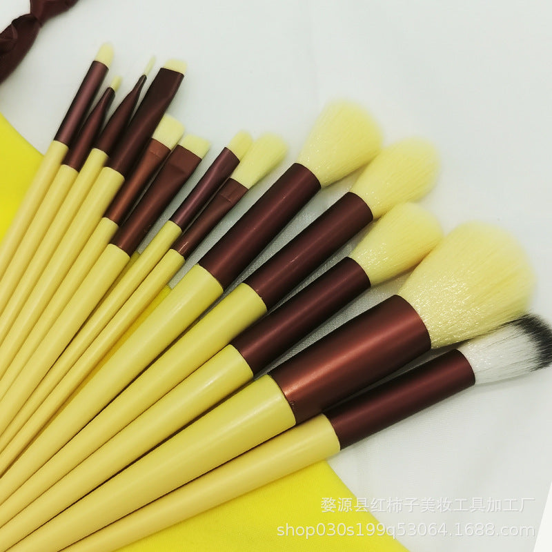 Beauty four seasons green makeup brush set bristles soft 13 blush eye shadow concealer foundation loose powder highlight brush