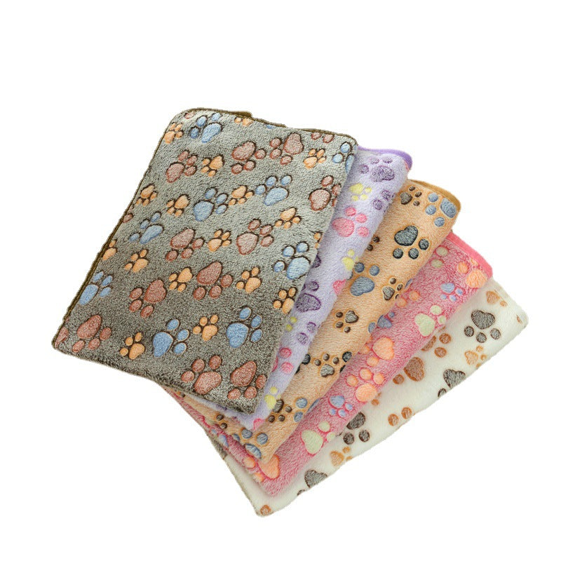 Wholesale pet blanket four seasons universal blanket warm flannel paw print blanket cat dog blanket dog seat cushion