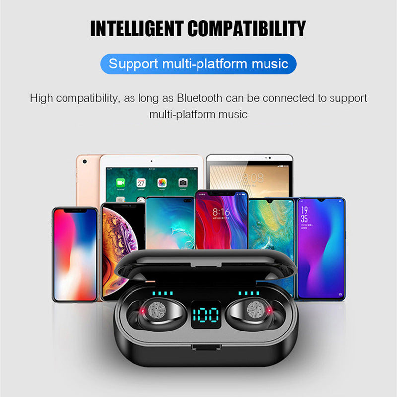 New private model F9-2 F9-5 F9-5C Macaron true wireless digital display Bluetooth headset 5.0 sports headset