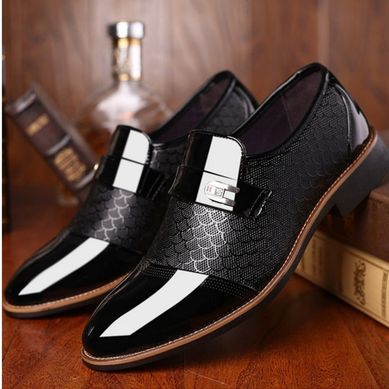 Orfu Footwear 3393 Men's Embossed Leather Shoes Overfoot Men's Casual Leather Shoes Men
