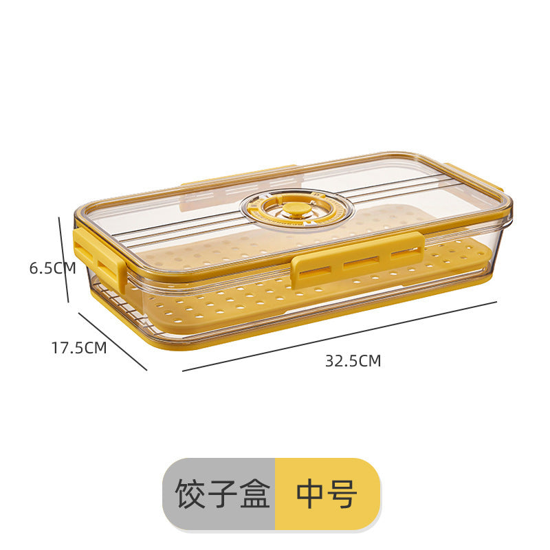 Refrigerator Storage Box Plastic Kitchen Organizer Timing Frozen Food Grade PET Sealed Large Capacity Transparent Storage Box