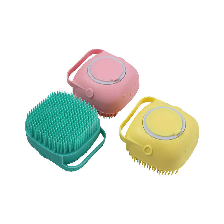 Baby pet safe baby soft hair shampoo brush bath household silicone bath brush bath artifact massage brush