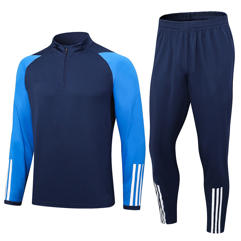 Half zipper long sleeve trousers suit training suit club basic football uniform jersey long zipper logo foreign trade