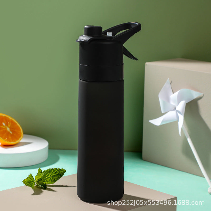 Spray water cup small fresh water cooling portable sports outdoor plastic water bottle summer student military training cup