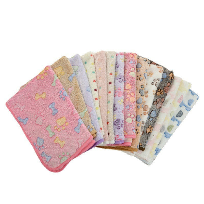 Wholesale pet blanket four seasons universal blanket warm flannel paw print blanket cat dog blanket dog seat cushion