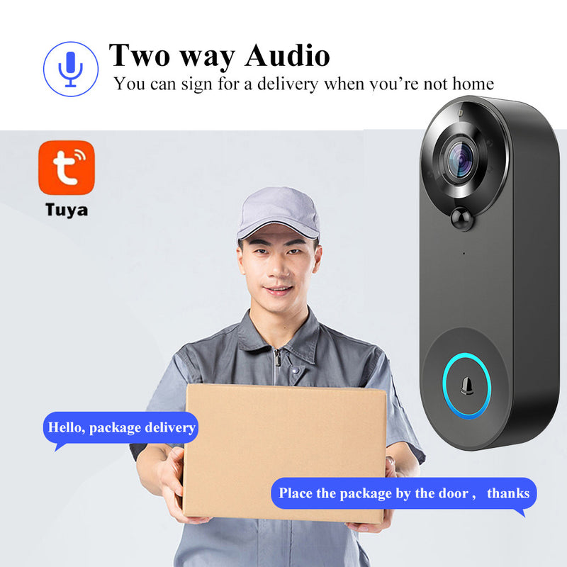Smart WIFI video doorbell wireless video doorbell remote home monitoring Tuya solution video voice intercom