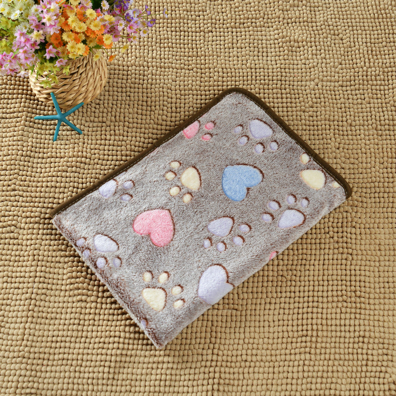 Wholesale pet blanket four seasons universal blanket warm flannel paw print blanket cat dog blanket dog seat cushion