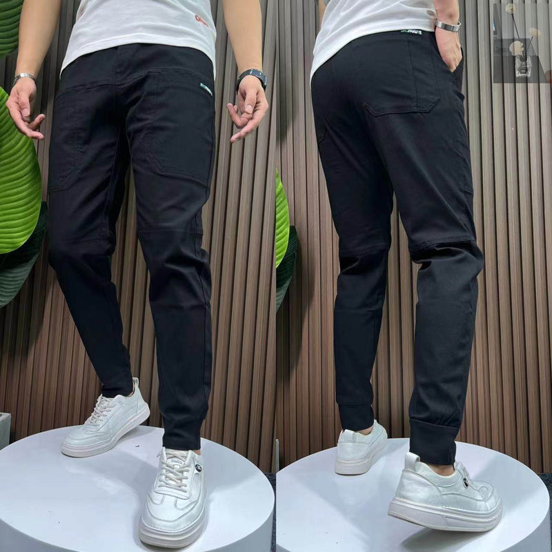 Dennis Trousers Company Early Autumn Six Pockets High Elastic Skinny Casual Pants All-match Casual Straight Pants Men