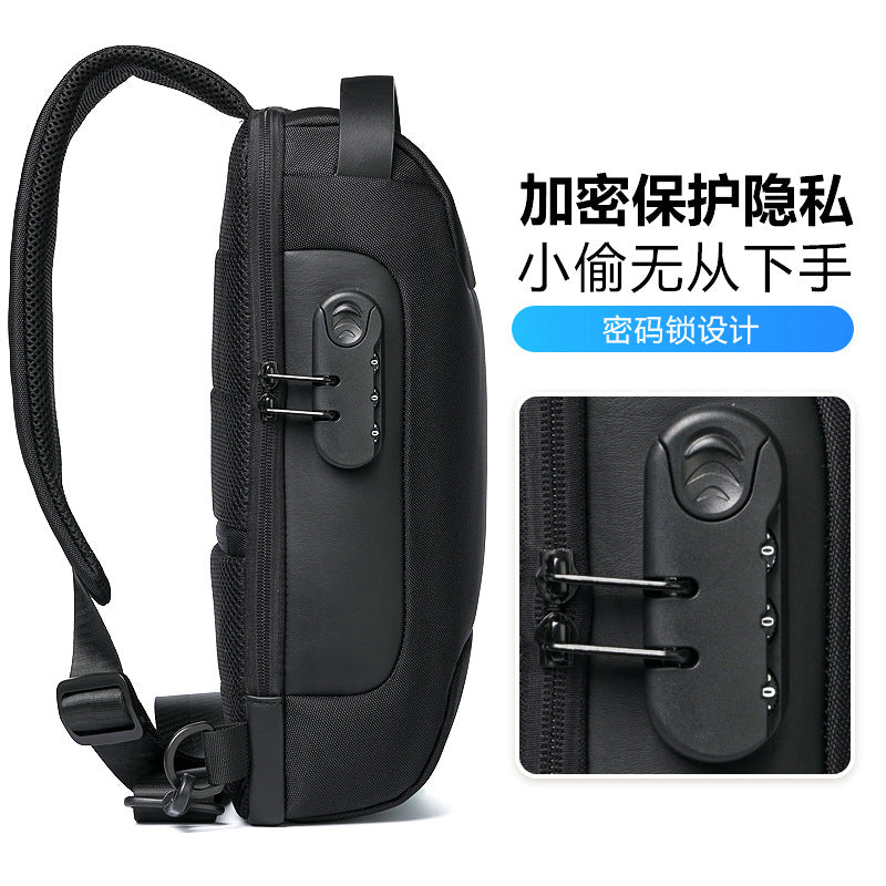 Chest bag shoulder bag men's anti-theft messenger bag men's bag Oxford cloth sports messenger bag single shoulder messenger men's chest bag