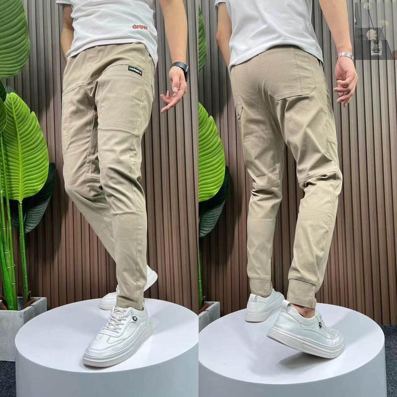 Dennis Trousers Company Early Autumn Six Pockets High Elastic Skinny Casual Pants All-match Casual Straight Pants Men