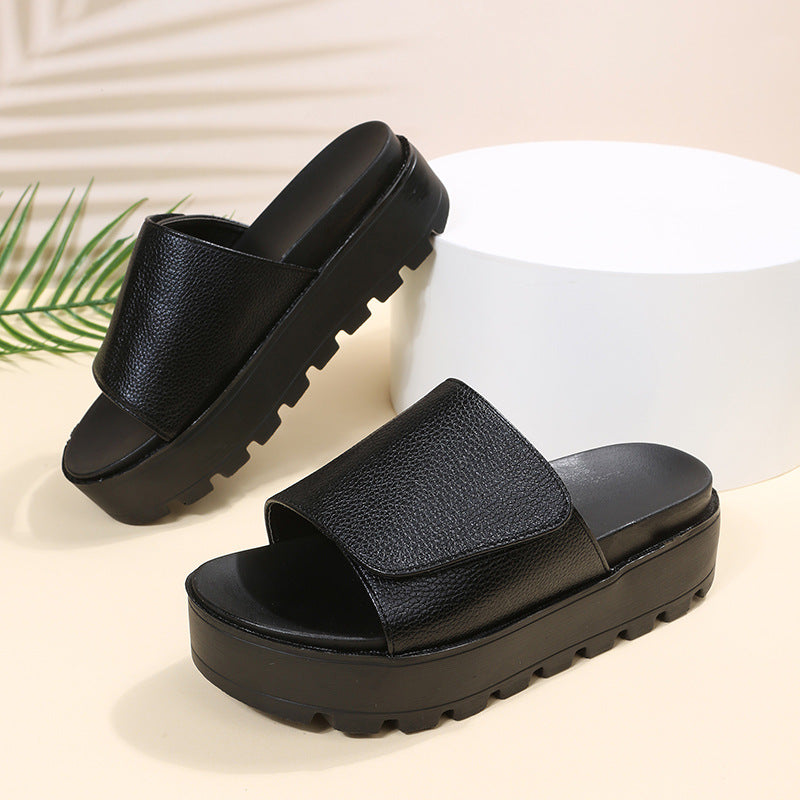 Foreign trade women's shoes 2022 summer new fish mouth open-toe thick-soled sandals and slippers women's European and American women's large size beach sandals
