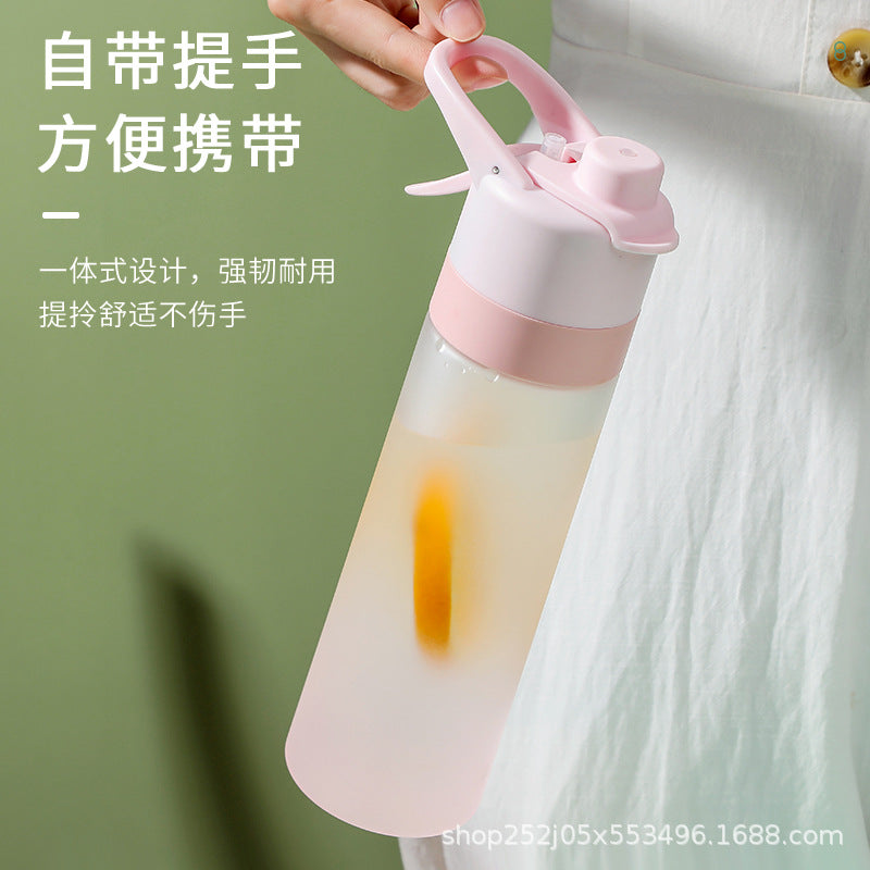 Spray water cup small fresh water cooling portable sports outdoor plastic water bottle summer student military training cup