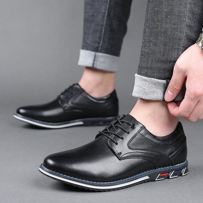 Autumn men's shoes 2023 new trendy business formal shoes British style men's casual leather shoes large size shoes 48