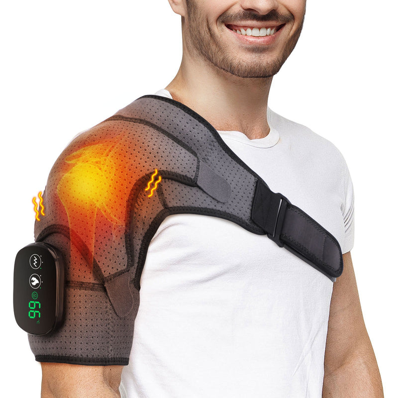 Cross-border new product electric massage shoulder pads 3-speed adjustable controller shoulder pads USB charging sports warm protective gear