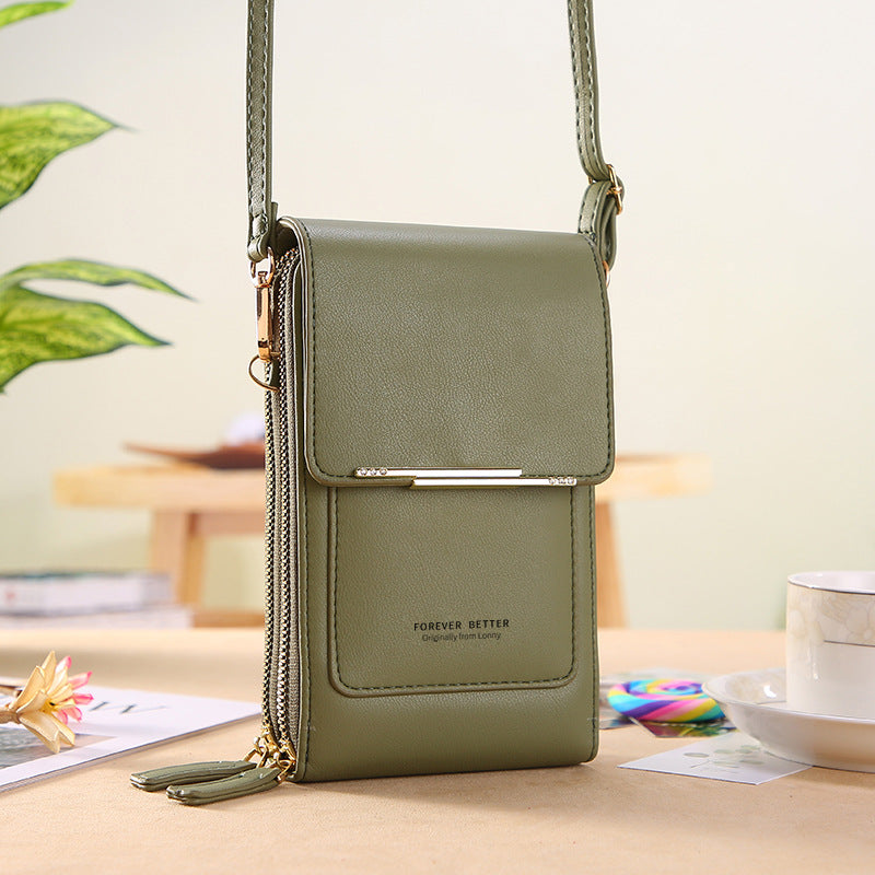 Touch screen mobile phone bag female small messenger cute small bag for mobile phone fashion key coin purse vertical