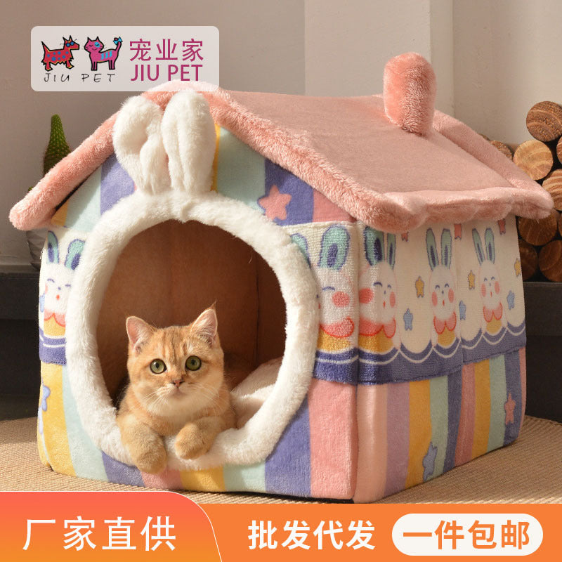 Manufacturer wholesale cat nest, cat villa, kennel house, universal for all seasons, internet celebrity closed cat house, pet supplies