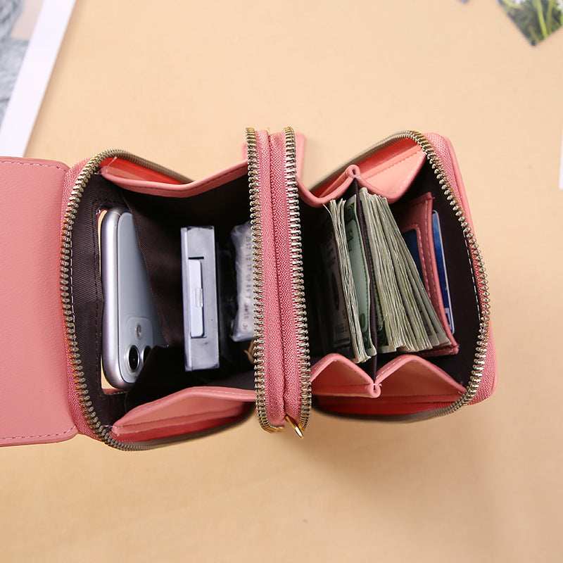 Touch screen mobile phone bag female small messenger cute small bag for mobile phone fashion key coin purse vertical