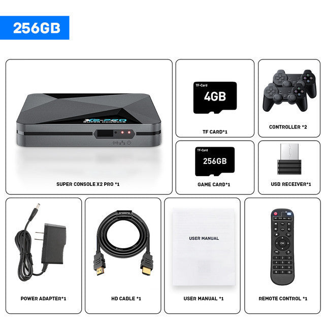 X2 PRO home game console 3D dual system game box with TV HD nostalgic arcade dual joystick PS