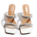 Sandals and slippers women's summer 2022 fashion wear crystal stilettos all-match comfortable solid color word with rhinestone slippers