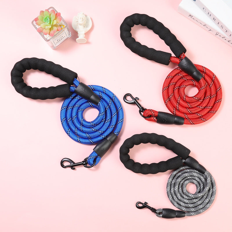 Pet Leash Explosion-proof Punching Dog Leash Reflective Round Rope Dog Chain Leash Leash Not Leash Hand Leash Cross-border Special Supply