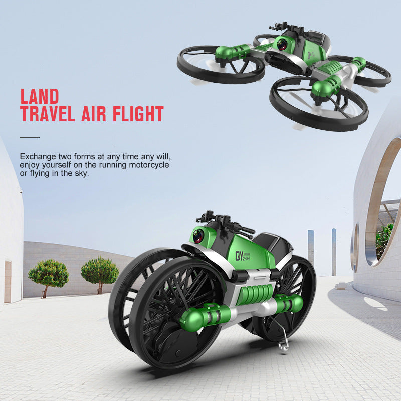 Land and air folding deformation motorcycle quadcopter gesture sensing aerial drone remote control aircraft toy