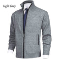 2023 autumn and winter new men's solid color stand collar fashion cardigan sweater knitted jacket large size sweater men
