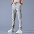 Ice Silk Pants Men's 2022 Summer New Black Label Thin Business Casual Pants Elastic Breathable Straight Sports Trousers