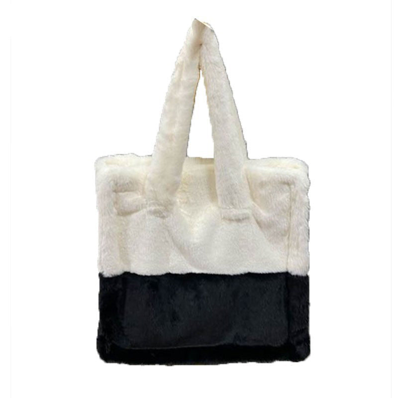 2021 winter bag new fashion hand-carrying plush bag casual one-shoulder hand-held oblique cross armpit hairy women's bag