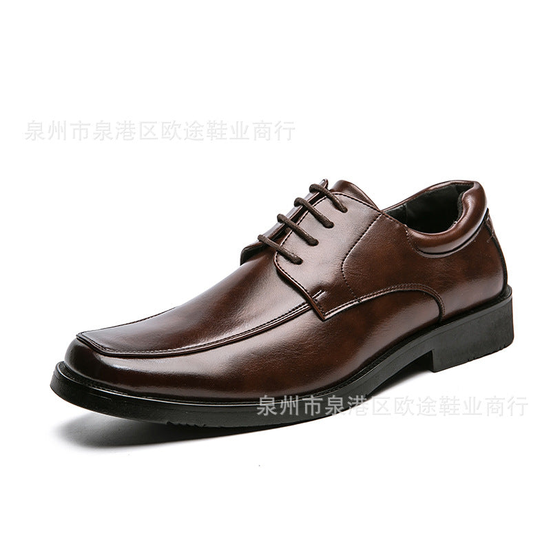 Square toe men's leather shoes cross-border large size 47 48 men's leather shoes business formal casual shoes British suit shoes