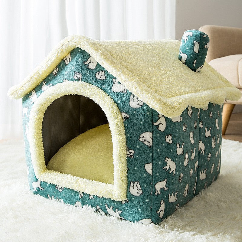 Double roof detachable and washable dog house four seasons universal cat bed autumn and winter tent dog bed pet bed cat house dog house dog house